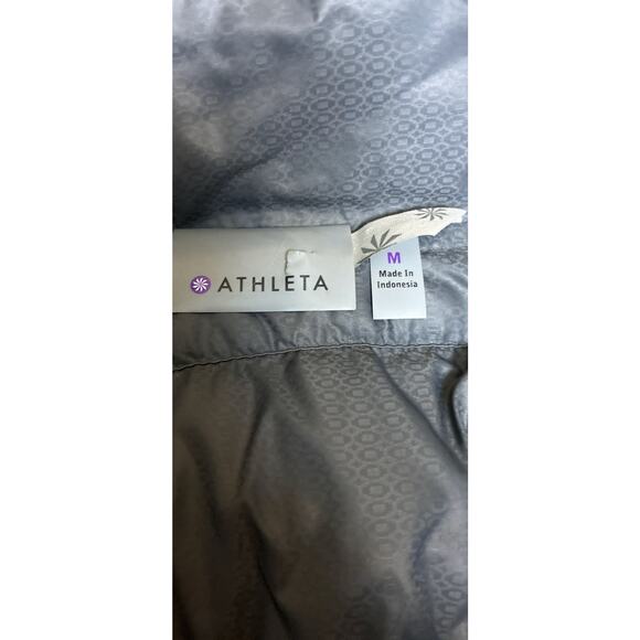 Athleta Sz M Black Packable Moto Zip Downalicious LS Pkts Coat - Picture 5 of 10